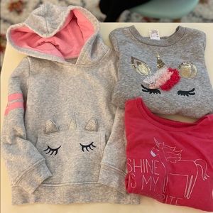 UNICORN Top and Sweatshirt BUNDLE